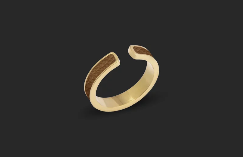 Bague Fine Marron Clair Or