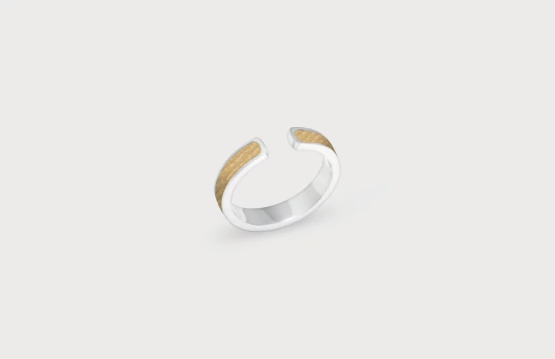 Bague Fine Beige Argent