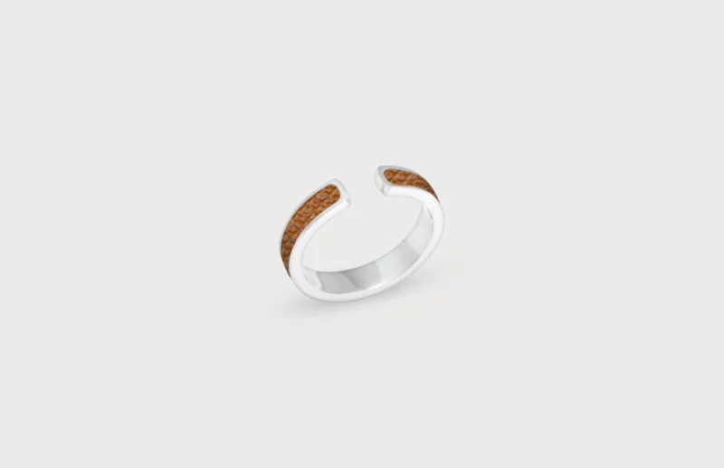 Bague Fine Marron Foncé Argent