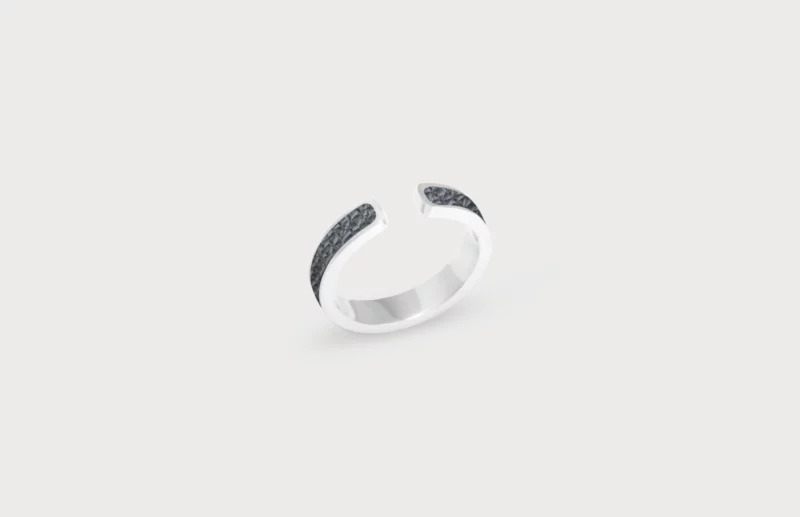 Bague Fine Noir Argent