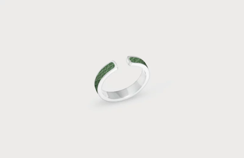 Bague Fine Vert Argent