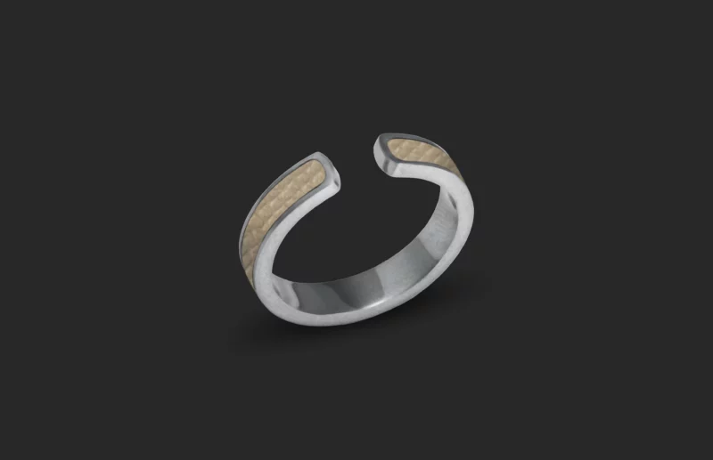 Bague Fine Beige Argent