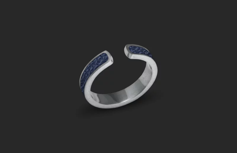 Bague Fine Bleu Argent