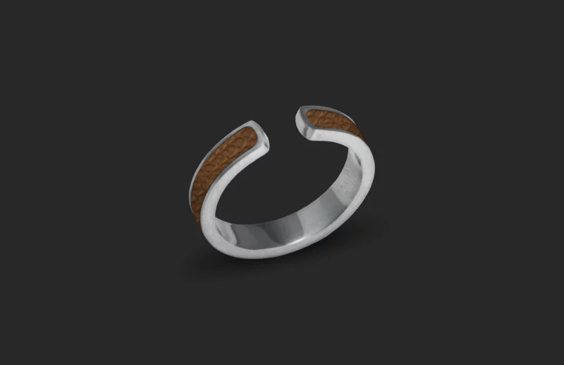 Bague Fine Marron Clair Argent