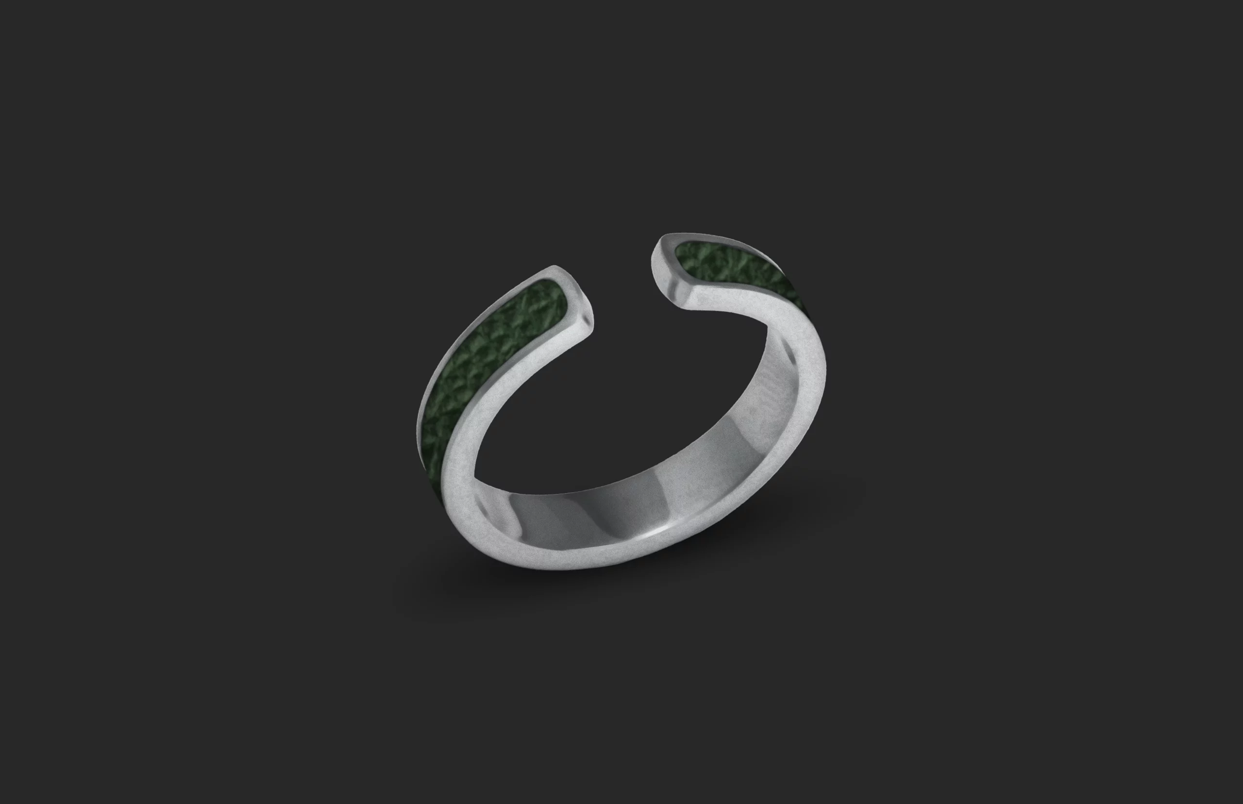 Bague Fine Vert Argent