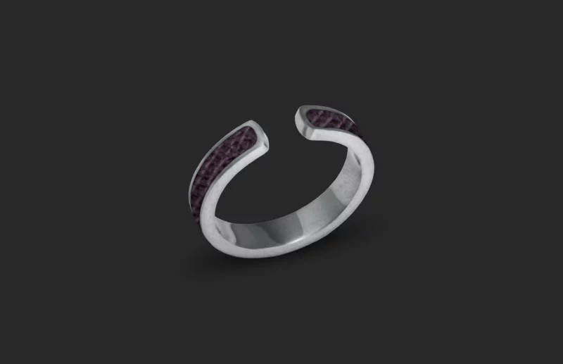 Bague Fine Violet Argent
