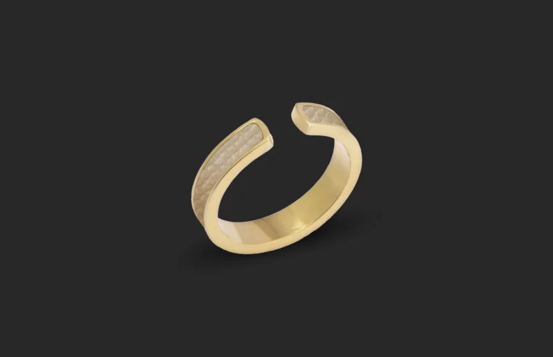 Bague Fine Beige Or