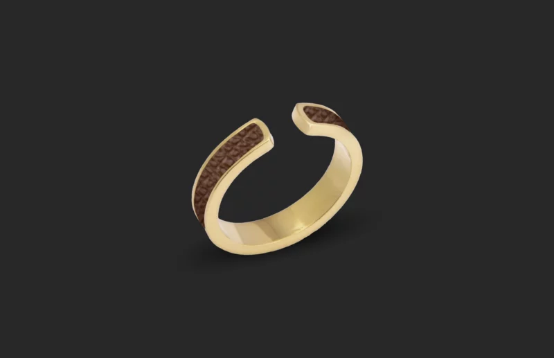 Bague Fine Marron Foncé Or