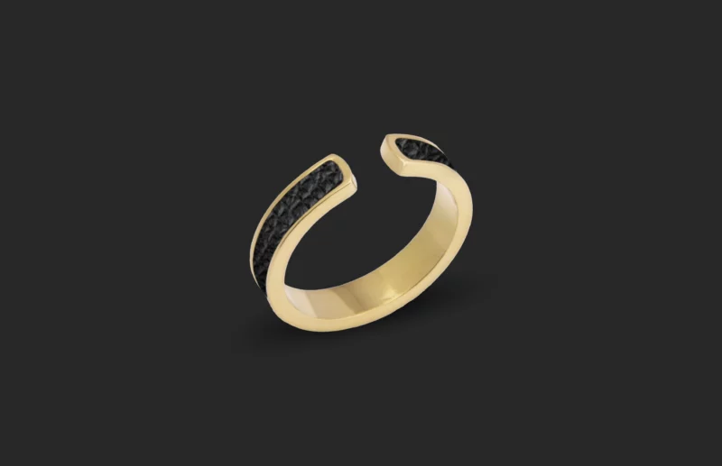 Bague Fine Noir Or